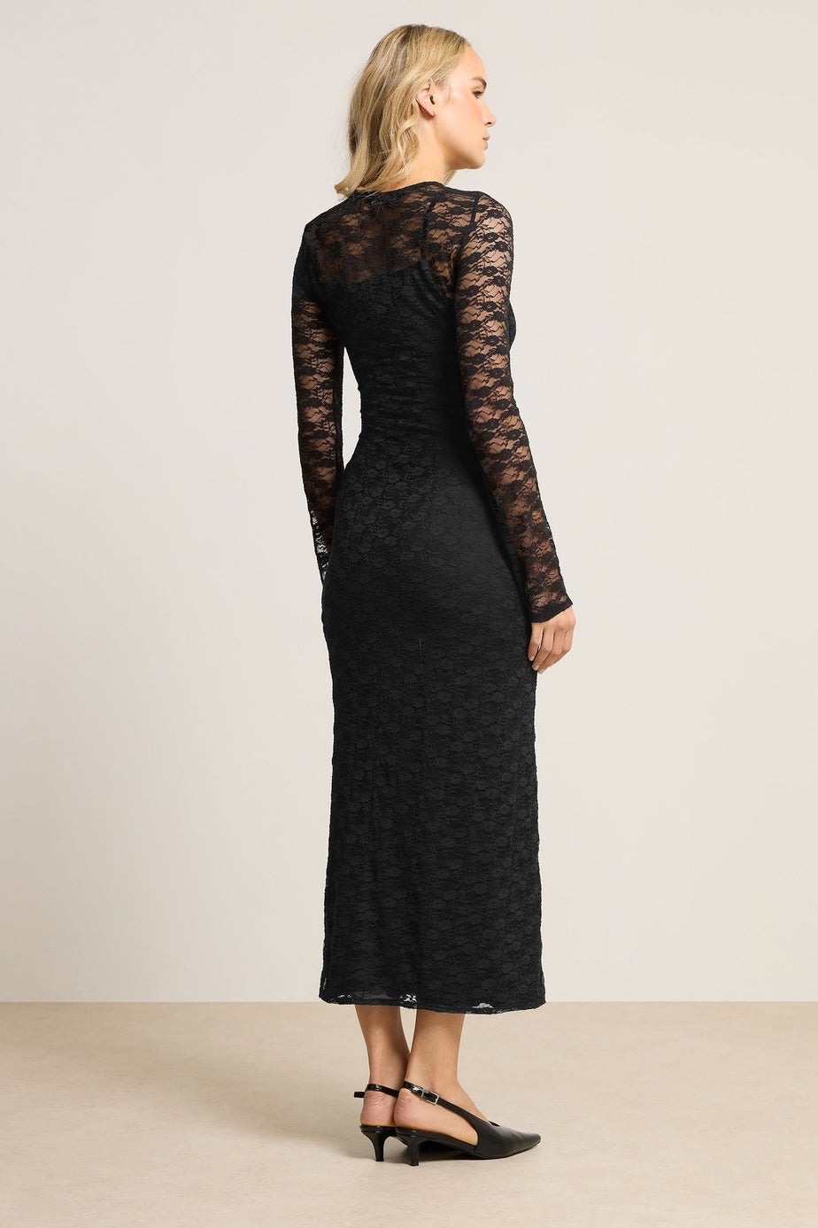 Long Tall Sally Black Lace Maxi Dress