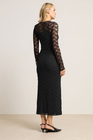 Long Tall Sally Black Lace Maxi Dress