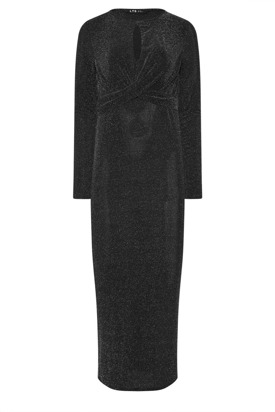 Long Tall Sally Black Glitter Sparkle Twist Maxi Dress