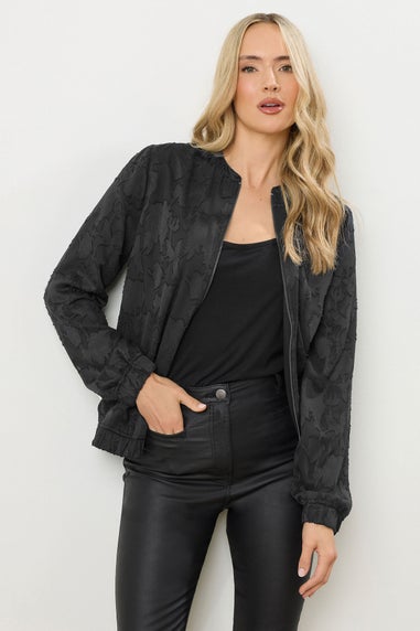 Long Tall Sally Black Jacquard Bomber Jacket