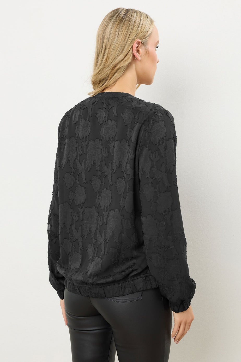 Long Tall Sally Black Jacquard Bomber Jacket