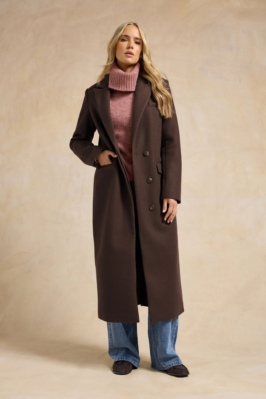 Long Tall Sally Chocolate Brown Longline Maxi Coat