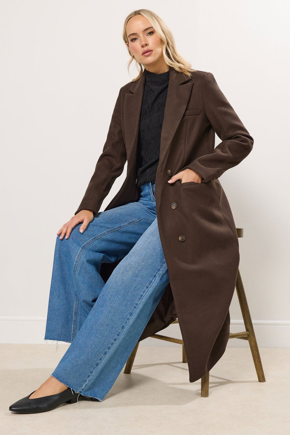 Long Tall Sally Chocolate Brown Longline Maxi Coat