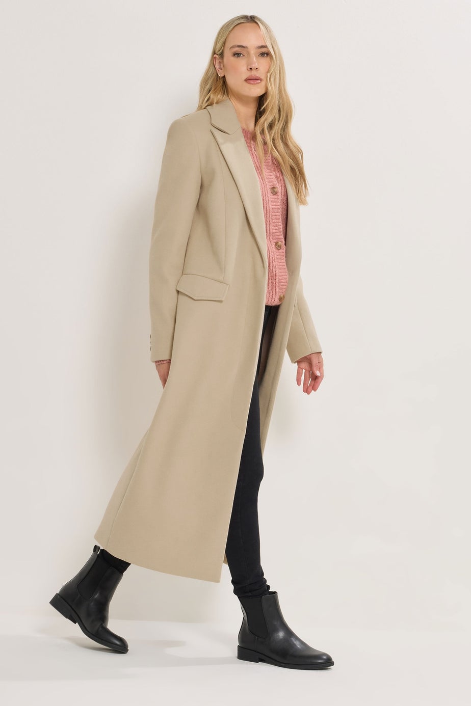 Long Tall Sally Natural Brown Longline Maxi Coat