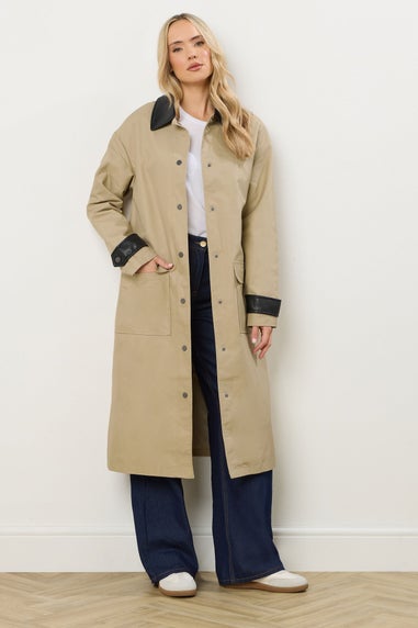 Long Tall Sally Stone Brown Longline Car Coat