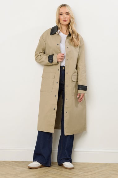 Long Tall Sally Stone Brown Longline Car Coat