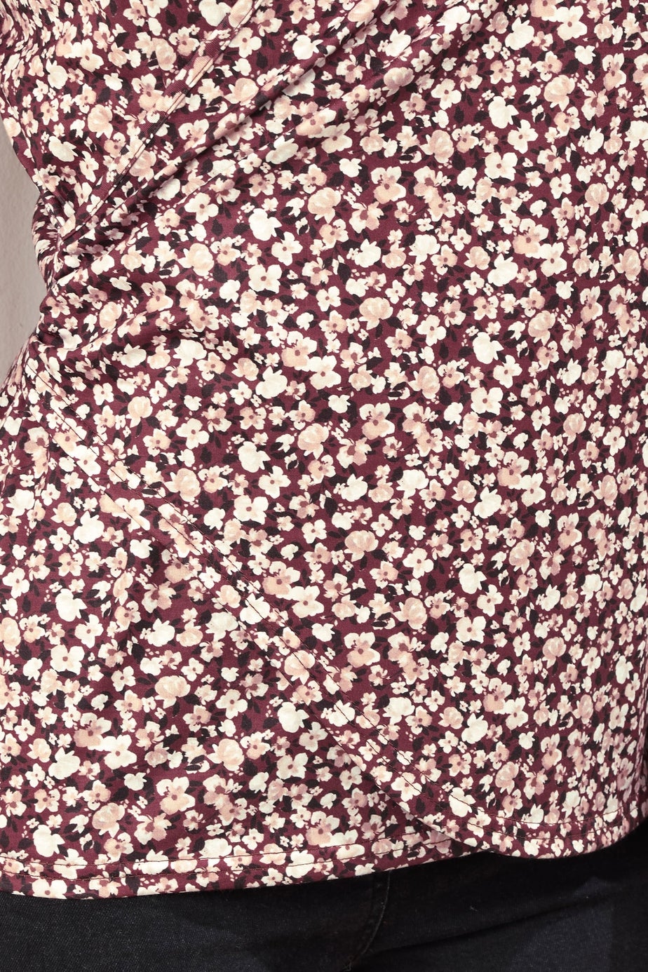 Long Tall Sally Berry Red Ditsy Floral Wrap Top