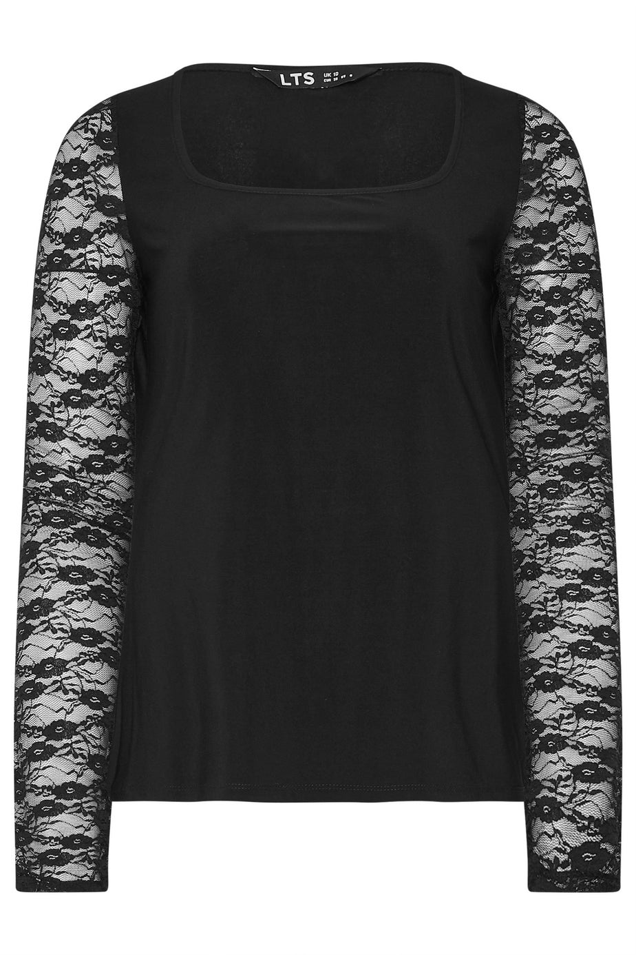 Long Tall Sally Black Lace Square Neck Top