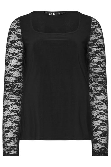 Long Tall Sally Black Lace Square Neck Top