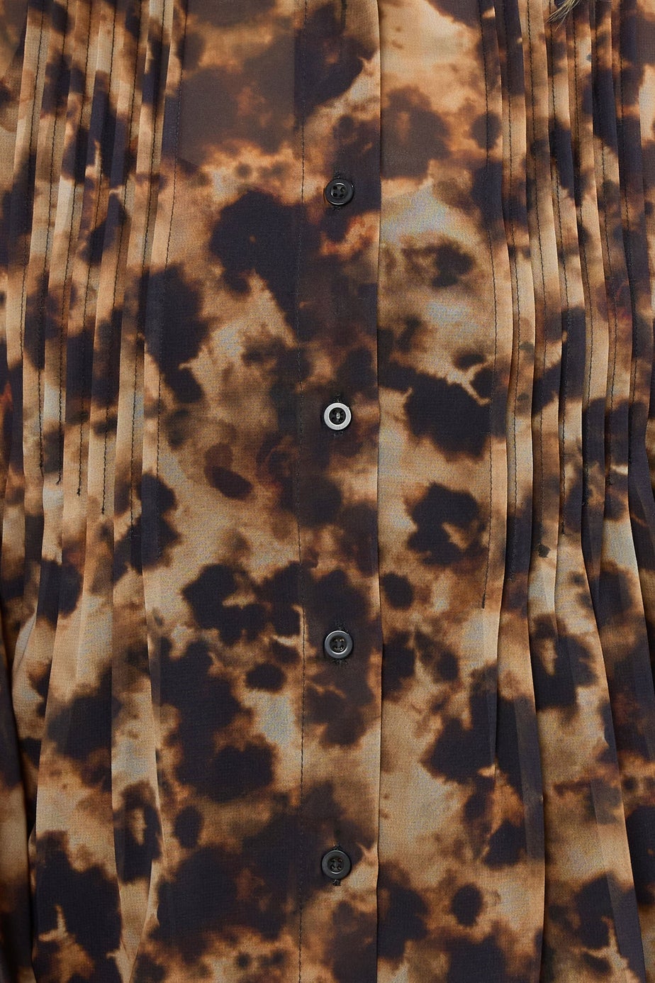 Long Tall Sally Brown Marble Sheer Pintuck Blouse