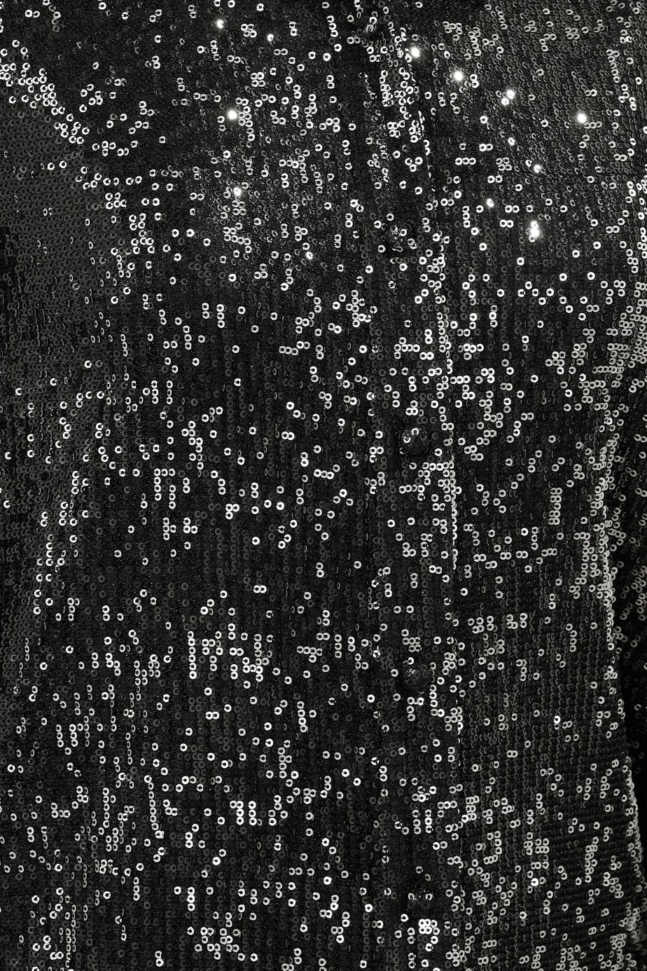 Long Tall Sally Black & Silver Sequin Embellished Shirt