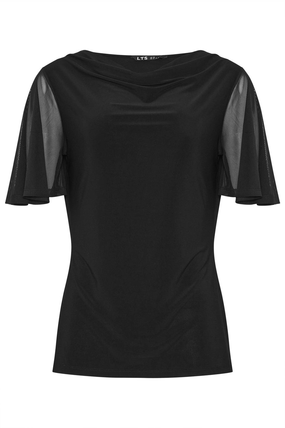 Long Tall Sally Black Mesh Angel Sleeve Top