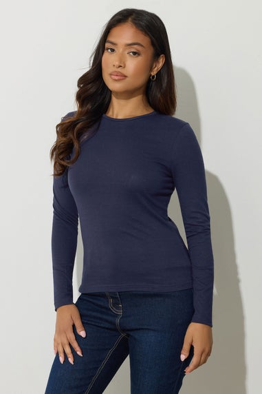 PixieGirl Petite 2 Pack Chocolate Brown & Navy Blue Cotton T-Shirts