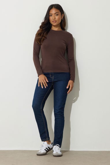 PixieGirl Petite 2 Pack Chocolate Brown & Navy Blue Cotton T-Shirts