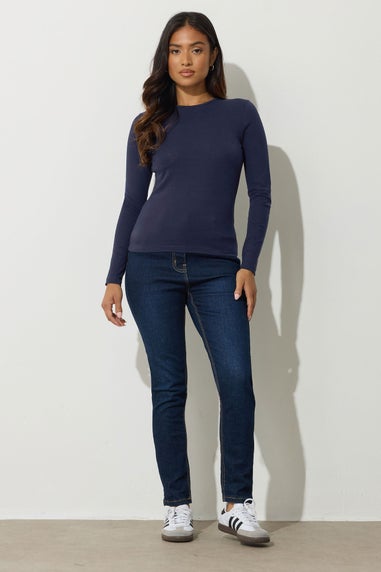 PixieGirl Petite 2 Pack Chocolate Brown & Navy Blue Cotton T-Shirts