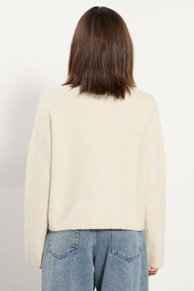 PixieGirl Petite Cream Knitted Bow Front Cardigan