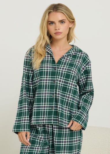 PixieGirl Petite Green Cotton Check Pyjama Set