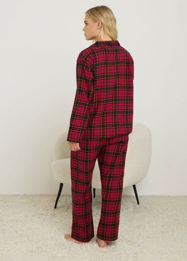 PixieGirl Petite Red & Black Cotton Check Pyjama Set