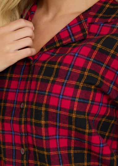PixieGirl Petite Red & Black Cotton Check Pyjama Set