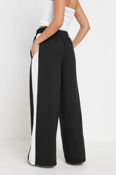 PixieGirl Petite Black Side Striped Wide Leg Joggers