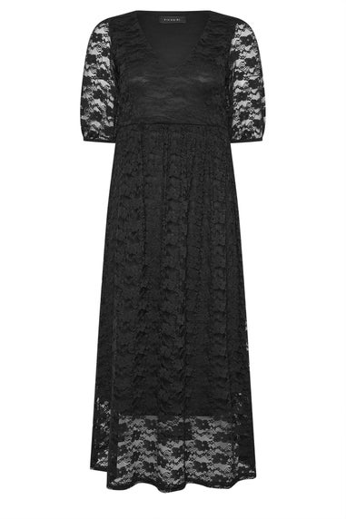 PixieGirl Petite Black Lace Midi Tea Dress