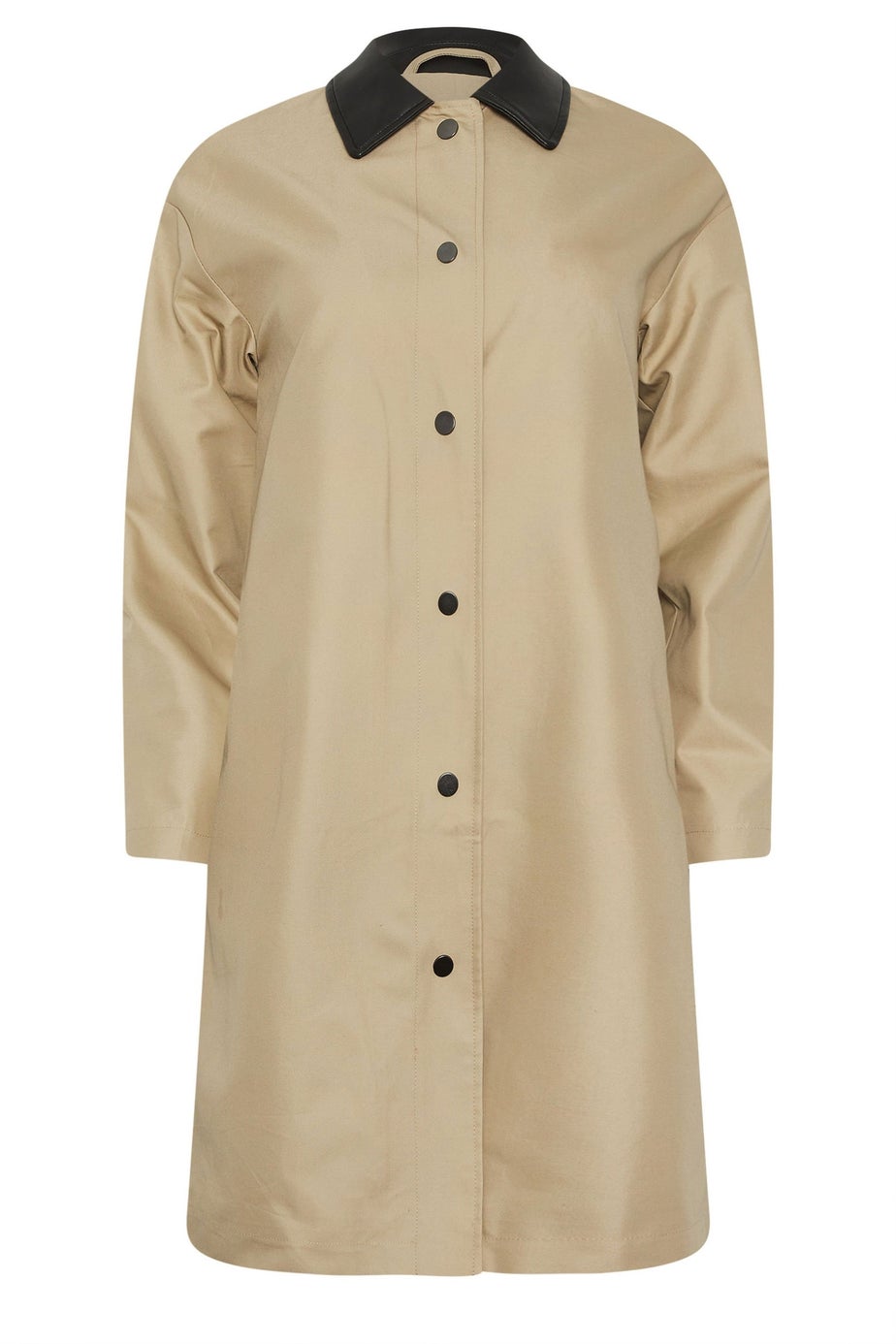 PixieGirl Petite Stone Brown Contrast Collar Car Coat