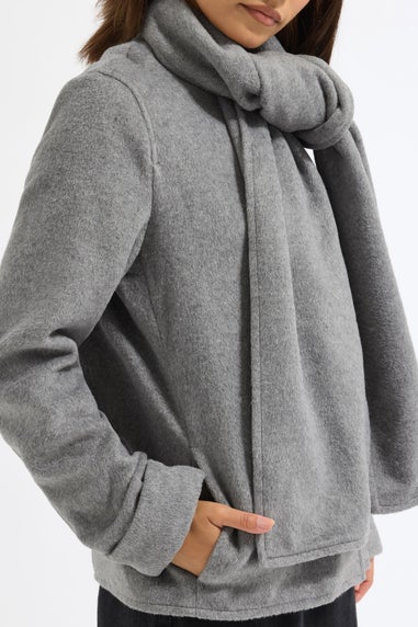 PixieGirl Petite Dark Grey Formal Scarf Coat