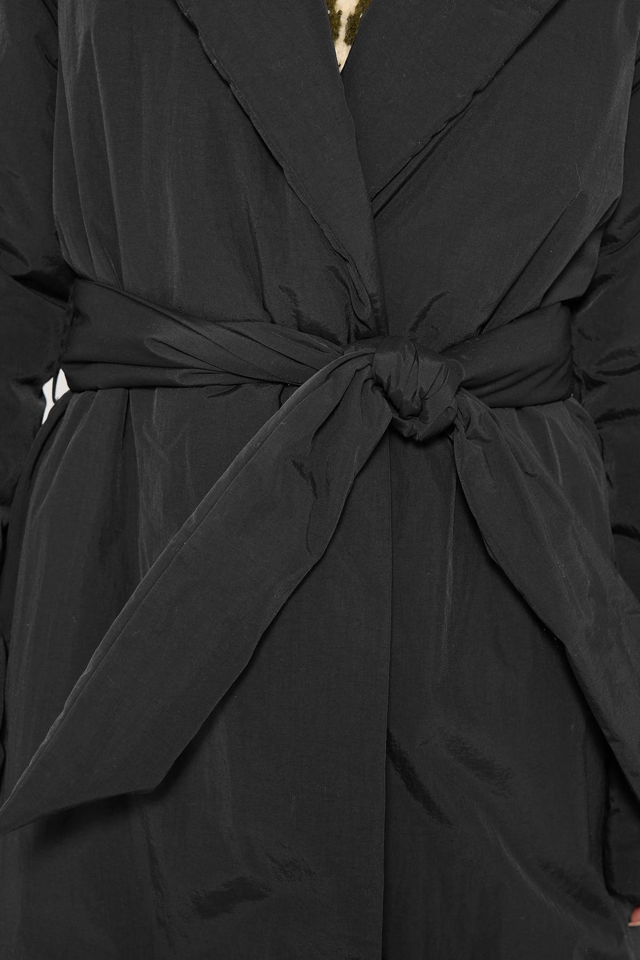 PixieGirl Petite Black Belted Padded Midi Coat