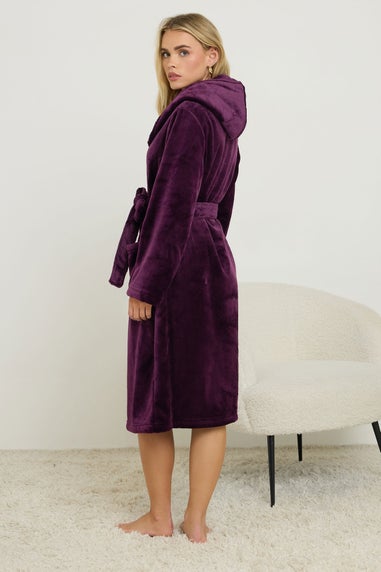 PixieGirl Petite Burgundy Red Super Luxe Hooded Dressing Gown