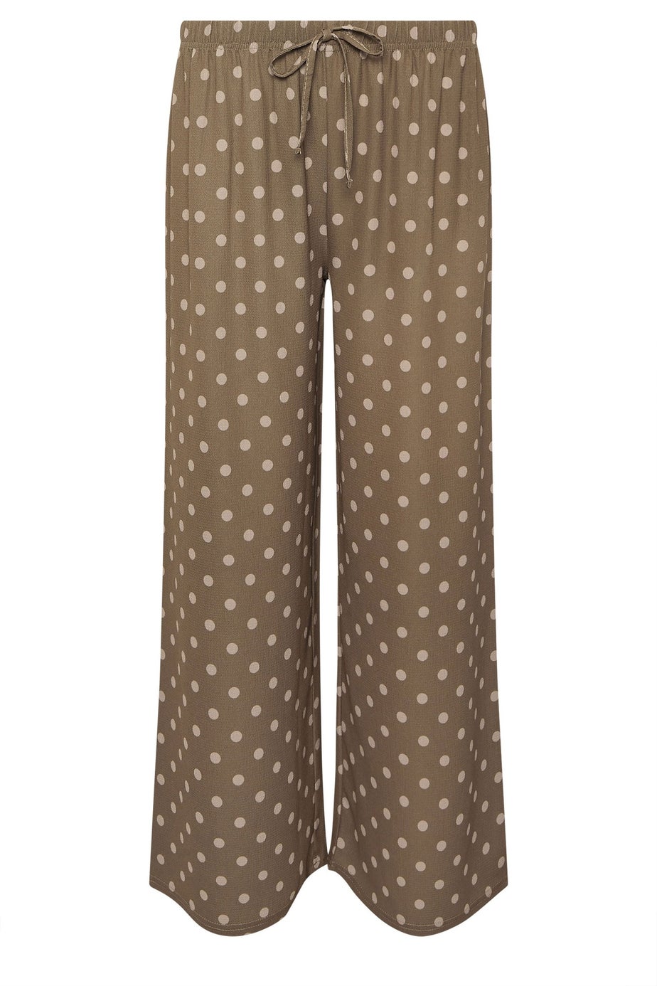 PixieGirl Petite Brown Spot Crepe Wide Leg Trousers