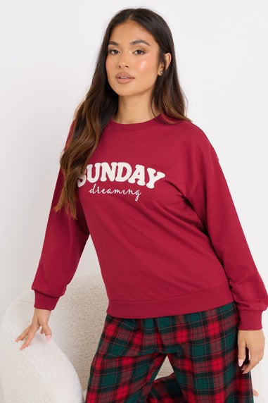 PixieGirl Petite Red 'Sunday Dreaming' Slogan Lounge Top