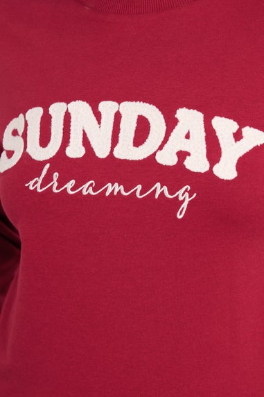 PixieGirl Petite Red 'Sunday Dreaming' Slogan Lounge Top