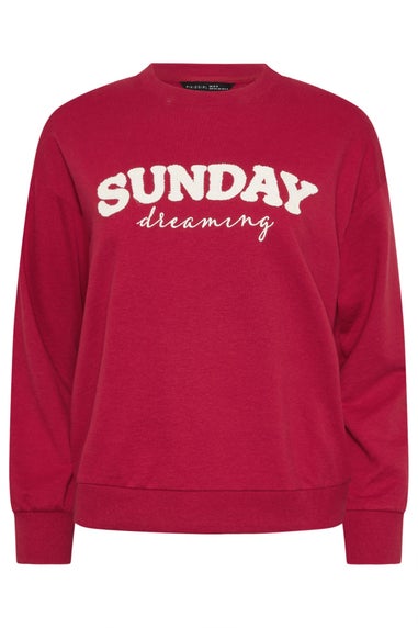 PixieGirl Petite Red 'Sunday Dreaming' Slogan Lounge Top