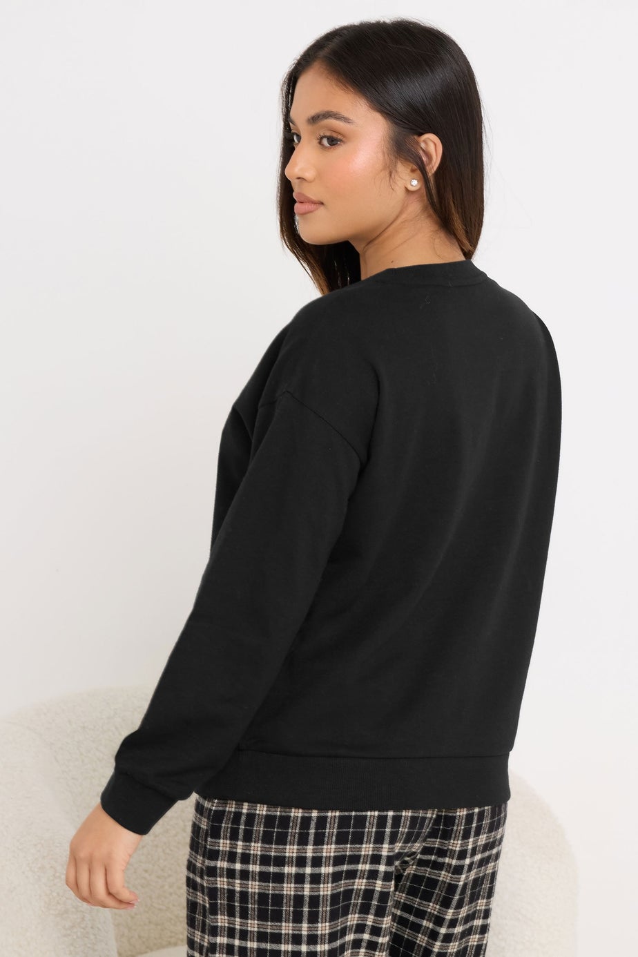 PixieGirl Petite Black 'Weekend Brunch Club' Slogan Lounge Top