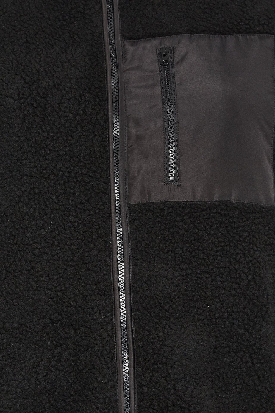 Yours Curve Black Pocket Teddy Fleece Jacket