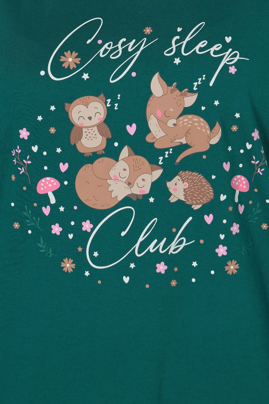 Yours Curve Green 'Cosy Sleep Club' Woodland Pyjama Gift Set
