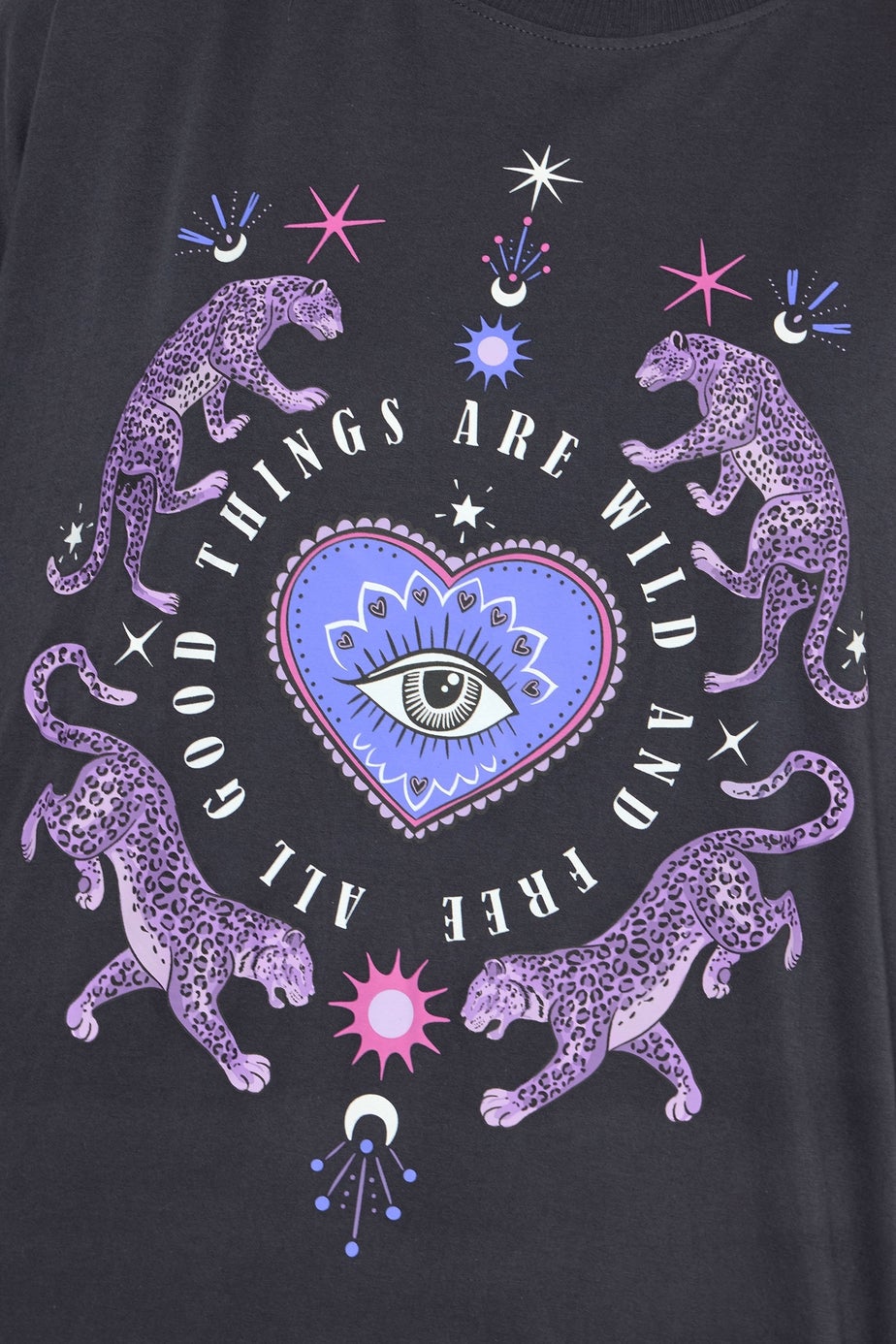 Yours Curve Navy Blue 'Wild And Free' Long Sleeve Nightdress