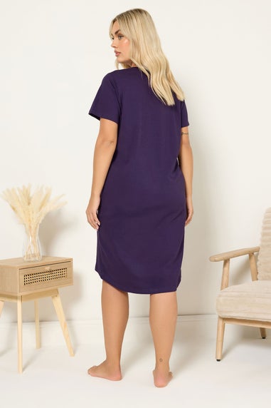 Yours Curve Purple 'Nighttime Snuggles' Hedgehog Nightdress