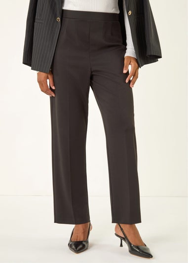 Roman Black Straight Leg Ponte Trouser