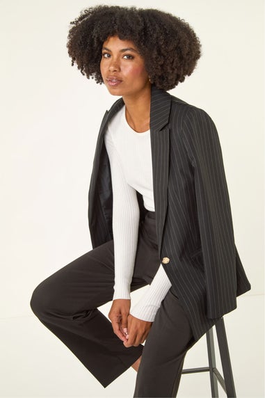 Roman Black Straight Leg Ponte Trouser