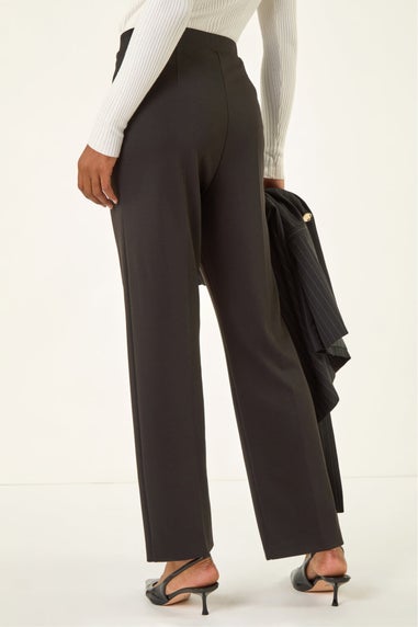 Roman Black Straight Leg Ponte Trouser