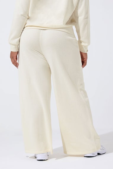 Yours Limited Curve Cream 'New York' Wide Leg Joggers
