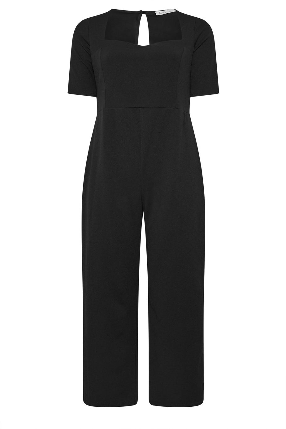 Yours London Curve Black Sweetheart Neck Jumpsuit
