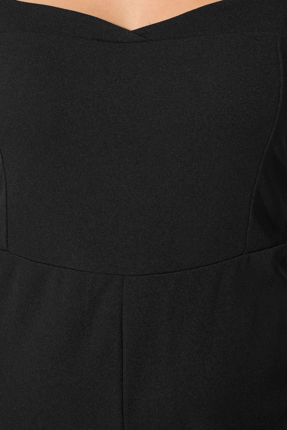 Yours London Curve Black Sweetheart Neck Jumpsuit