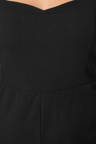 Yours London Curve Black Sweetheart Neck Jumpsuit