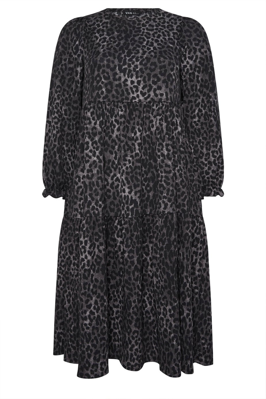 Yours Curve Grey Leopard Textured Maxi Dress