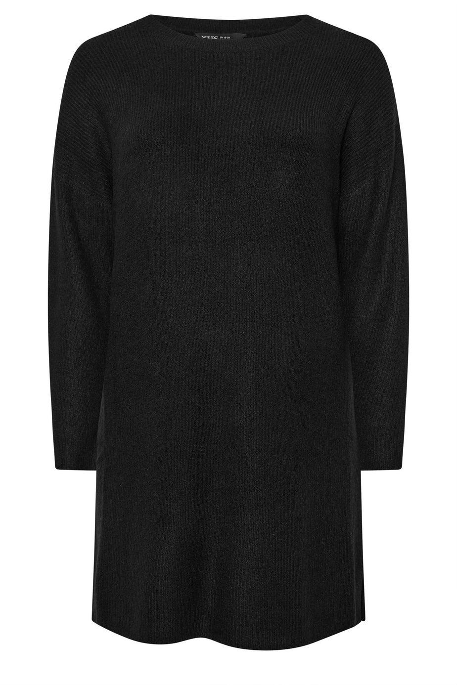 Yours Curve Black Knitted Tunic Jumper Dress