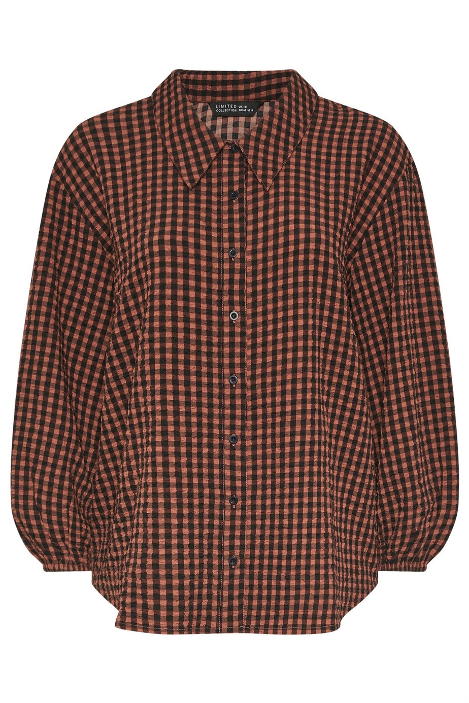 Yours Limited Curve Brown Check Print Textured Shirt