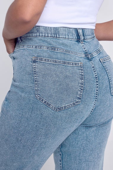 Yours Curve Light Blue Wash Denim Boyfriend Jeans