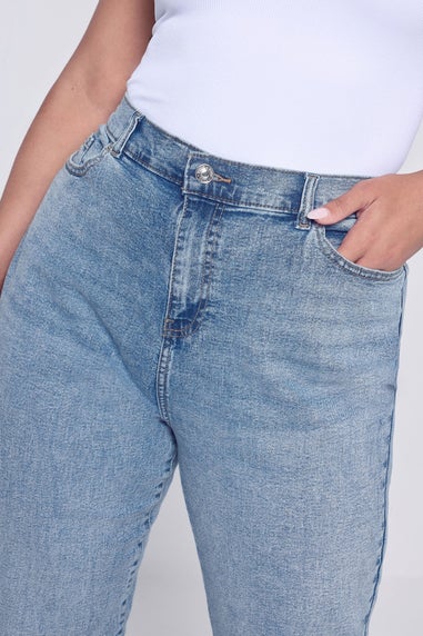 Yours Curve Light Blue Wash Denim Boyfriend Jeans